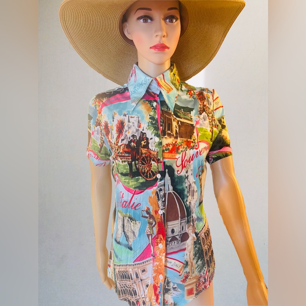 Dolce & Gabbana Multicolor Graphic Print Button Down Shirt